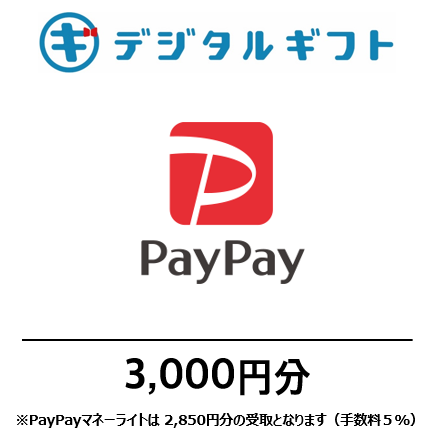 【PayPayマネーライト】選べるデジタルギフト（3,000円分）