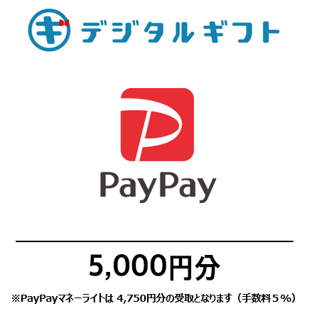 【PayPayマネーライト】選べるデジタルギフト（5,000円分）